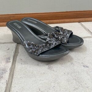 Kenneth Cole Reaction Beaded Mules, Slipon Wedge Sandals